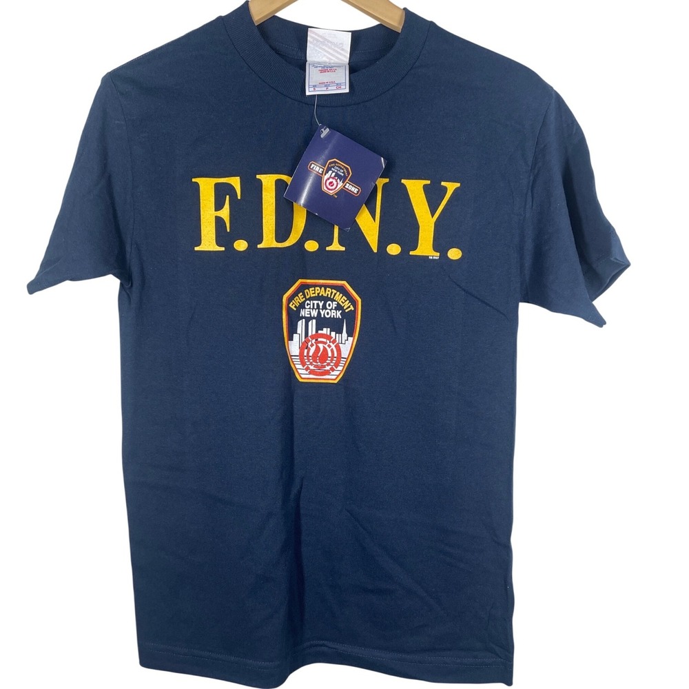 FDNY Fire Department City of New York T-Shirt Navy Blue Small NWT USA